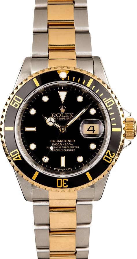 16613 rolex two tone replica|pre owned rolex submariner 16613.